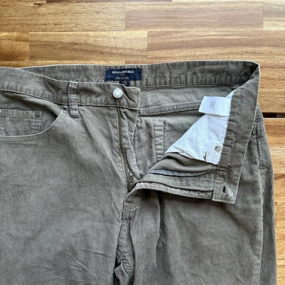 Banana Republic Cotton Corduroy Pants Mens 34x32 Straight Leg Holiday Christmas‎